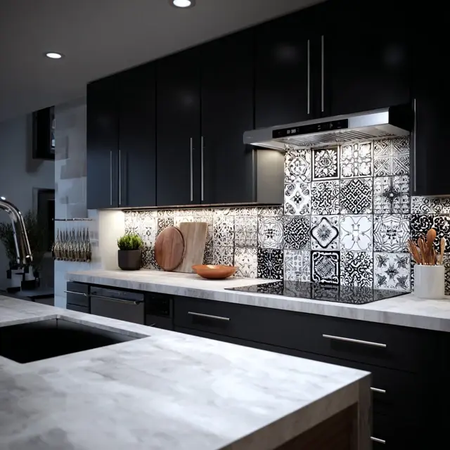 Timeless Black and White Backsplash Ideas - Kitchen Backsplashes | Laravel