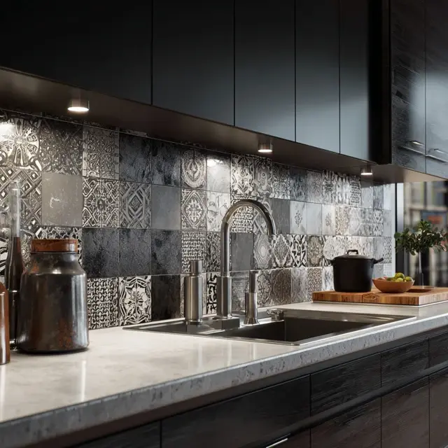 Kitchen Backsplash Ideas with Bold Contrast - Kitchen Backsplashes | Laravel