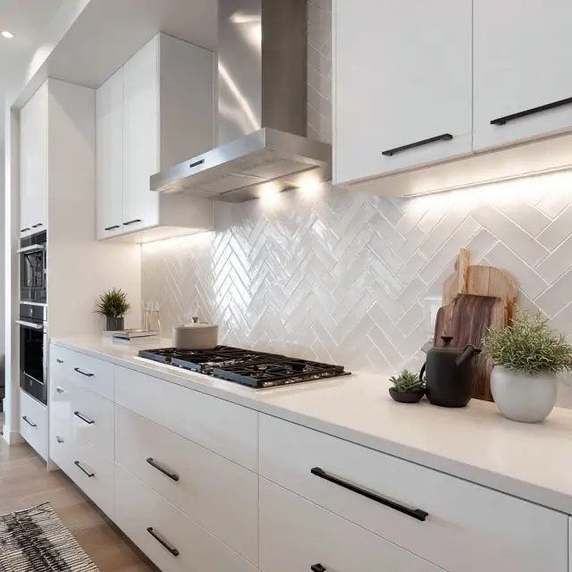 Elegant Herringbone Tile Backsplash Styles - Kitchen Backsplashes | Laravel