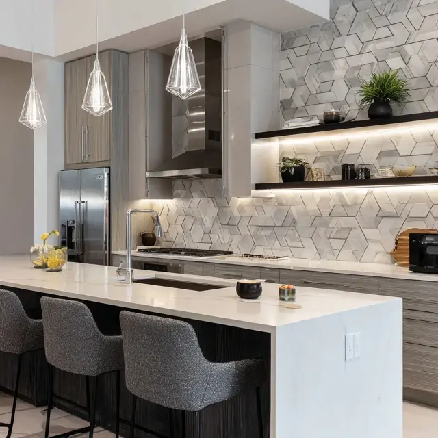 Hexagon Tile Backsplash Ideas for Kitchens - Kitchen Backsplashes | Laravel