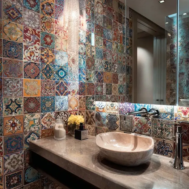 Creative Mosaic Backsplash Designs for Bathrooms - Bathroom Backsplashes | Laravel