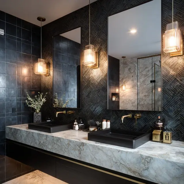 Bathroom Backsplash Ideas to Complement Bold Fixtures - Bathroom Backsplashes | Laravel