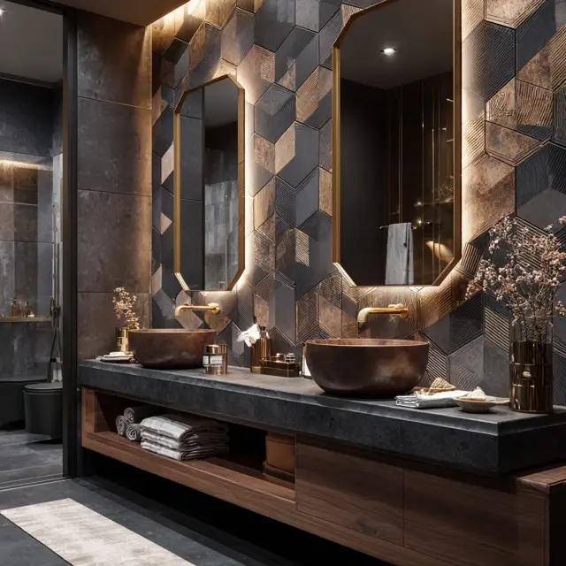 Creative Hexagon Backsplash Designs for Bathrooms - Bathroom Backsplashes | Laravel