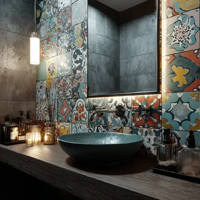 Patterned Bathroom Backsplash Ideas for Bold Looks - Bathroom Backsplashes | Laravel