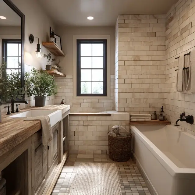 Bathroom Backsplash Inspiration for Farmhouse Style - Bathroom Backsplashes | Laravel