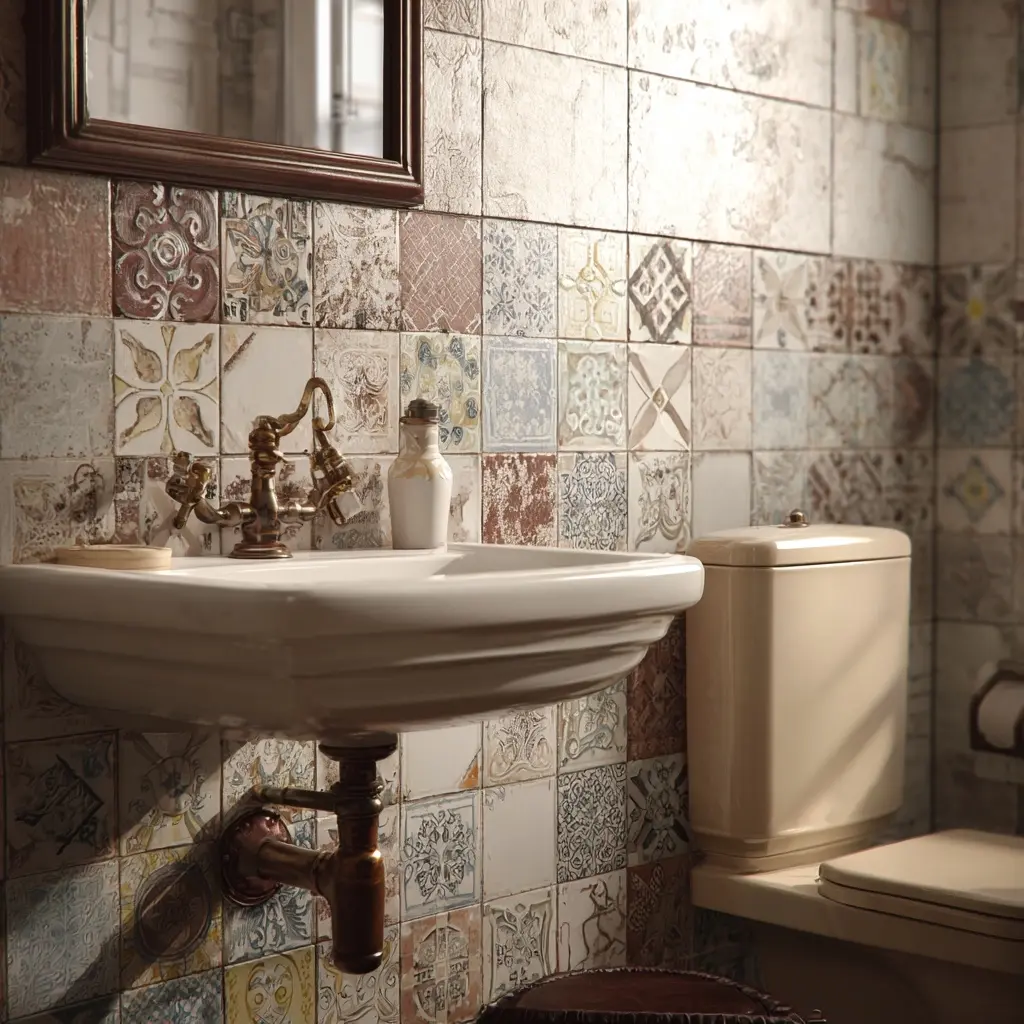 Charming Vintage Bathroom Backsplash Inspirations - Bathroom Backsplashes | Laravel