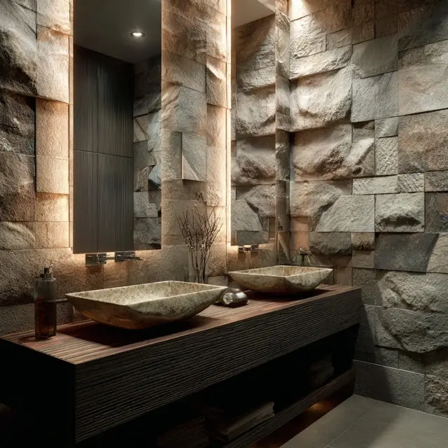 Top Textured Bathroom Backsplash Ideas for Depth - Bathroom Backsplashes | Laravel