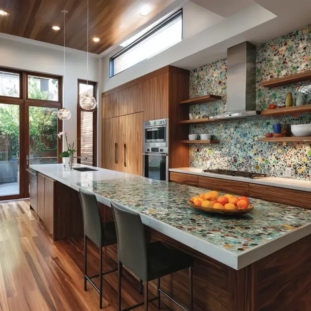 Recycled Glass Backsplash for Eco Kitchens - Backsplash Materials | Laravel