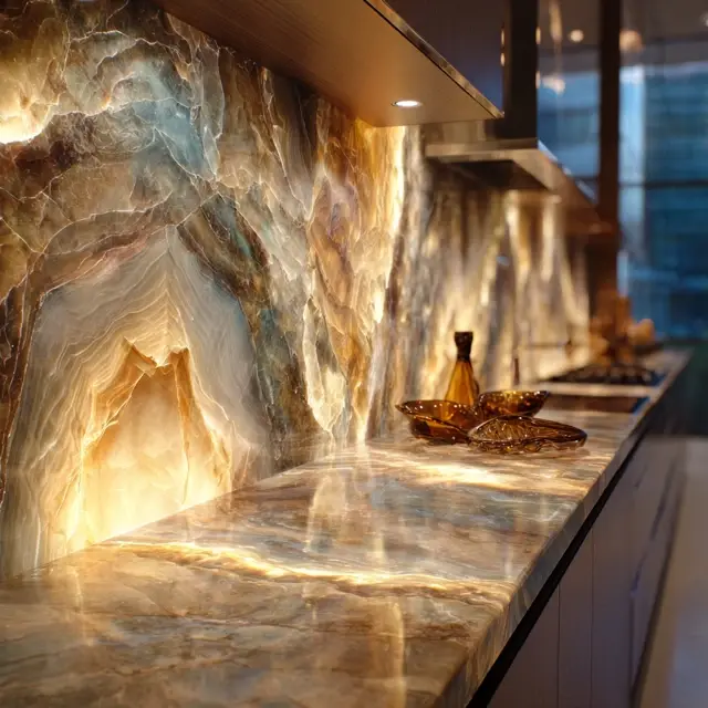 Granite Slab Backsplash for Luxury Kitchens - Backsplash Materials | Laravel