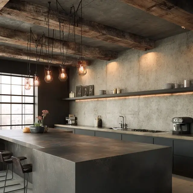 Concrete Backsplash for Modern Industrial Homes - Backsplash Materials | Laravel