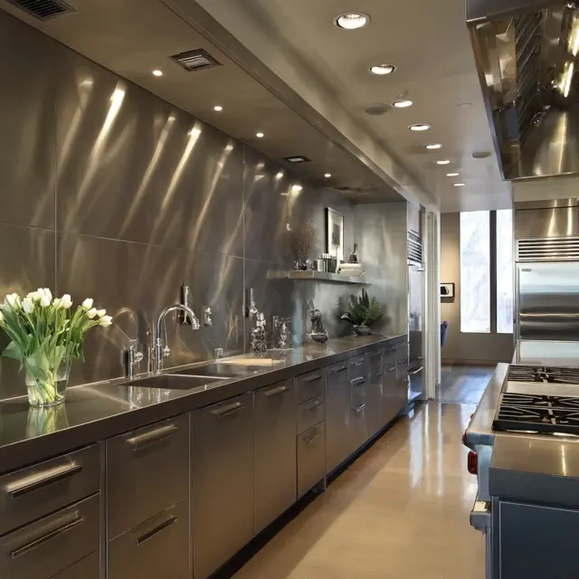 Stainless Steel Backsplash for Pro Kitchens - Backsplash Materials | Laravel