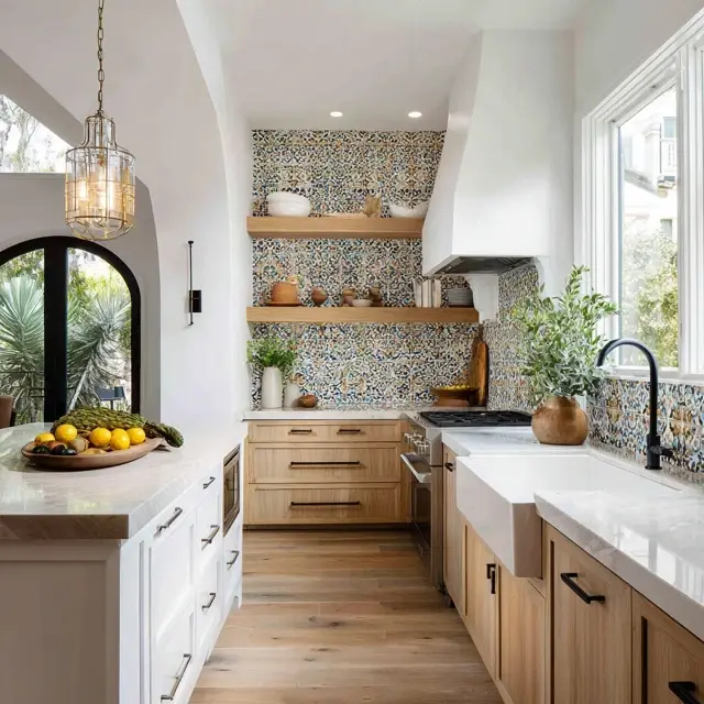 Cement Tile Backsplash for Colorful Kitchens - Backsplash Materials | Laravel