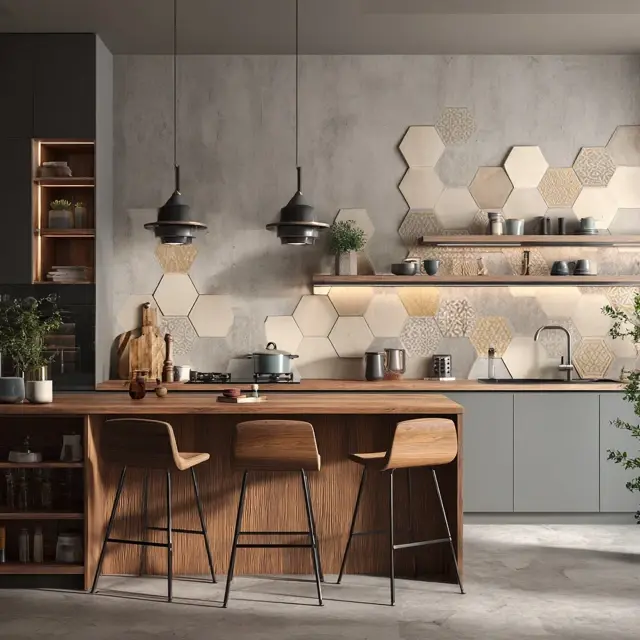 Ceramic Hexagon Backsplash for Trendy Homes - Backsplash Materials | Laravel