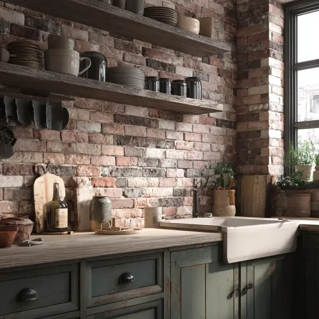 Faux Brick Backsplash for Vintage Appeal - Backsplash Materials | Laravel