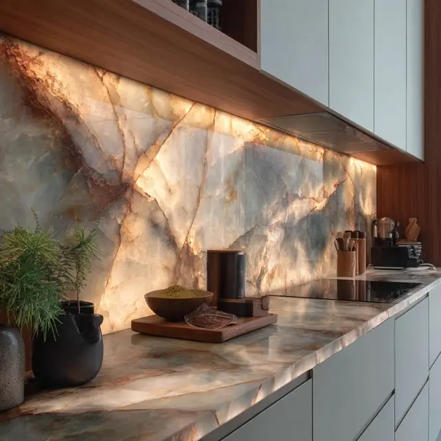 Engineered Stone Backsplash for Practical Homes - Backsplash Materials | Laravel