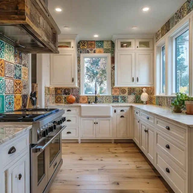 Hand-Painted Tile Backsplash Inspiration - Backsplash Materials | Laravel
